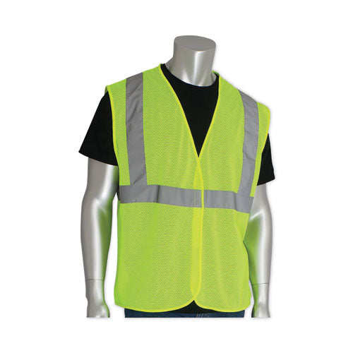 Image of PIP Zipper Safety Vest, 2X-Large, Hi-Viz Lime Yellow