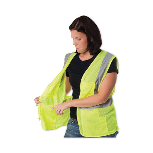 Image of PIP Zipper Safety Vest, 2X-Large, Hi-Viz Lime Yellow