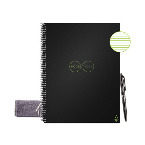 Image of Rocketbook Core Smart Notebook, Medium/College Rule, Black Cover, (16) 11 x 8.5 Sheets