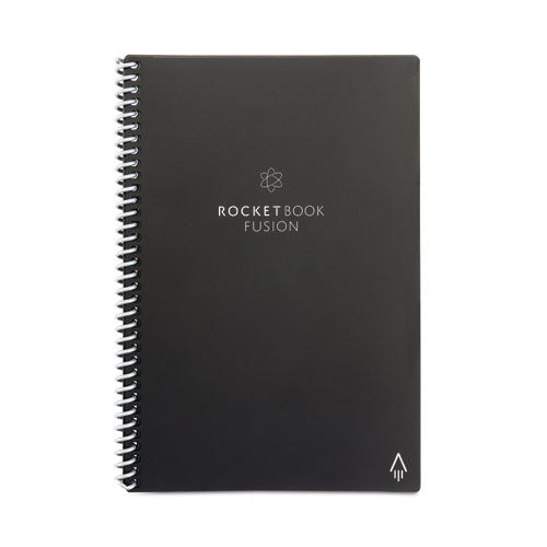 Image of Rocketbook Fusion Smart Notebook, Seven Assorted Page Formats, Black Cover, (21) 8.8 x 6 Sheets