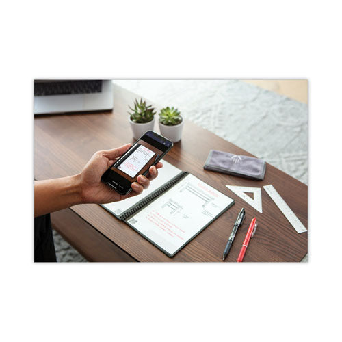 Image of Rocketbook Fusion Smart Notebook, Seven Assorted Page Formats, Black Cover, (21) 8.8 x 6 Sheets