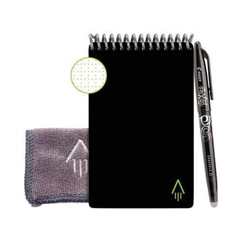 Image of Rocketbook Mini Notepad, Black Cover, Dot Grid Rule, 3 x 5.5, White, 24 Sheets