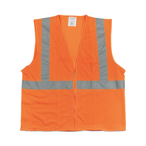 Image of PIP Zipper Safety Vest, Large, Hi-Viz Orange