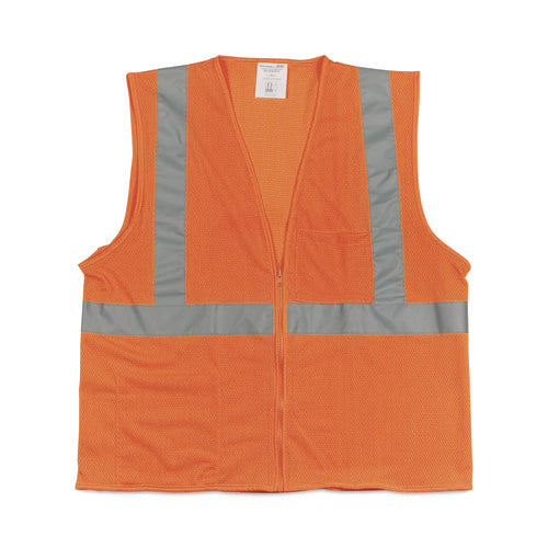 Image of PIP Zipper Safety Vest, X-Large, Hi-Viz Orange