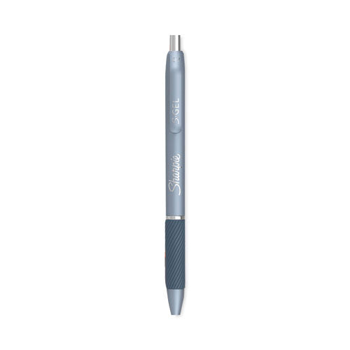 Image of Sharpie® S-Gel S-Gel Fashion Barrel Gel Pen, Retractable, Medium 0.7 mm, Black Ink, Frost Blue Barrel, 4/Pack