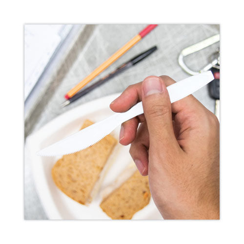 Image of SOLO® Impress Heavyweight Full-Length Polystyrene Cutlery, Knife, Plastic, White, 1,000/Carton