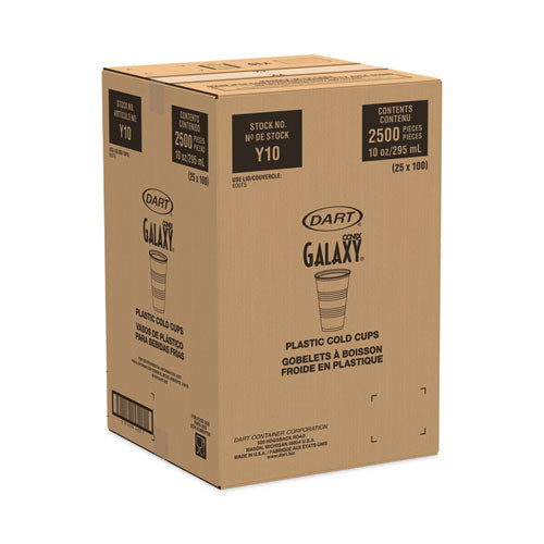 Image of Dart® High-Impact Polystyrene Cold Cups, 10 oz, Plastic, Translucent, 100/Sleeve, 25 Sleeves/Carton