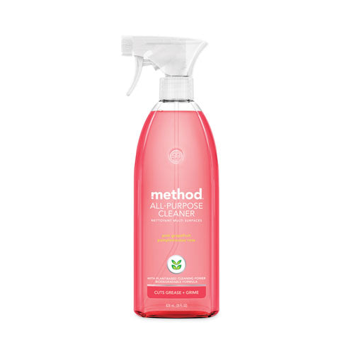 Image of Method® All Surface Cleaner, Pink Grapefruit, 28 Oz Spray Bottle, 8/carton