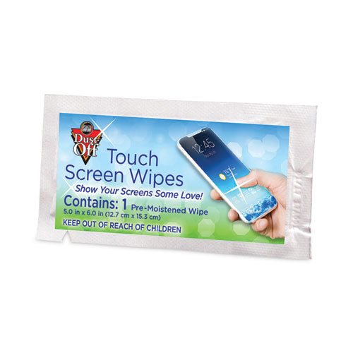 Image of Dust-Off® Touch Screen Wipes, 5 x 6, Citrus, 200 Individual Foil Packets in an Easy Grab Jar