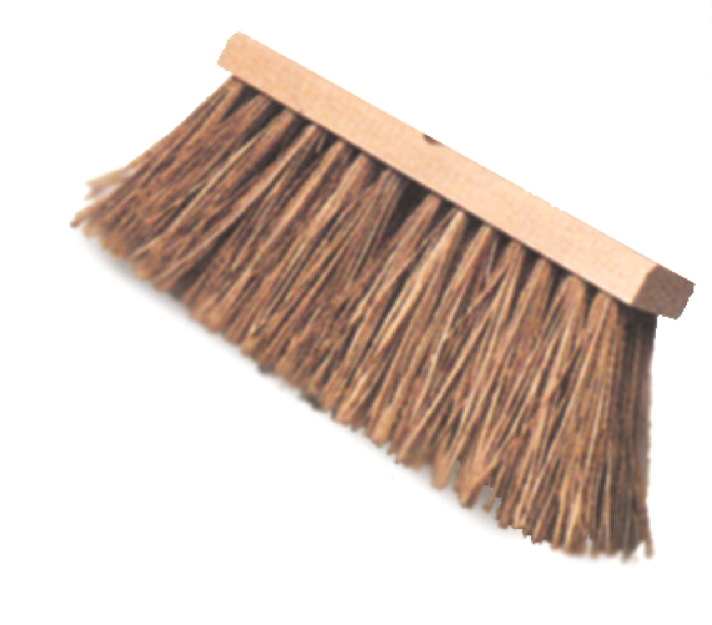 Image of Street Push Broom, Natural Color Bristles, 16"