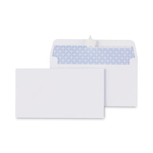 Image of Universal® Peel Seal Strip Security Tint Business Envelope, #6 3/4, Square Flap, Self-Adhesive Closure, 3.63 x 6.5, White, 100/Box