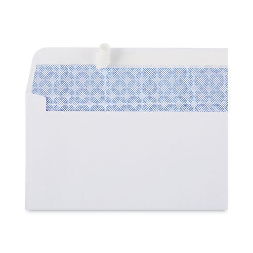 Image of Universal® Peel Seal Strip Security Tint Business Envelope, #6 3/4, Square Flap, Self-Adhesive Closure, 3.63 x 6.5, White, 100/Box