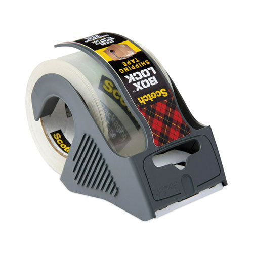Image of Scotch® Box Lock Shipping Packaging Tape With Dispenser, 1.5" Core, 1.88" X 22.2 Yds, Clear