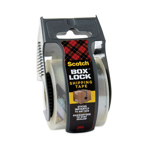 Image of Scotch® Box Lock Shipping Packaging Tape With Dispenser, 1.5" Core, 1.88" X 22.2 Yds, Clear