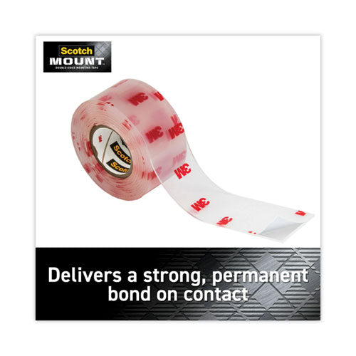 Image of Scotch® Permanent Clear Mounting Tape, Holds Up To 15 Lbs, 1 X 60, Clear