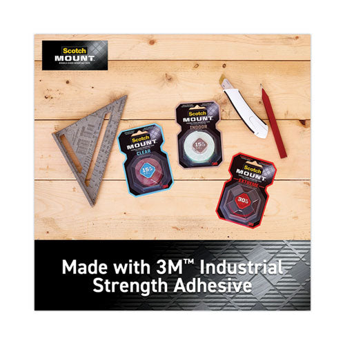 Image of Scotch® Permanent Clear Mounting Tape, Holds Up To 15 Lbs, 1 X 60, Clear