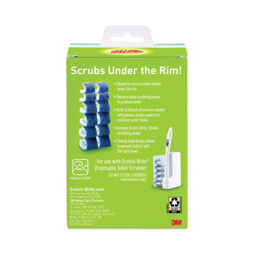 Image of Scotch-Brite® Disposable Toilet Scrubber Refill, Blue/white, 10/pack