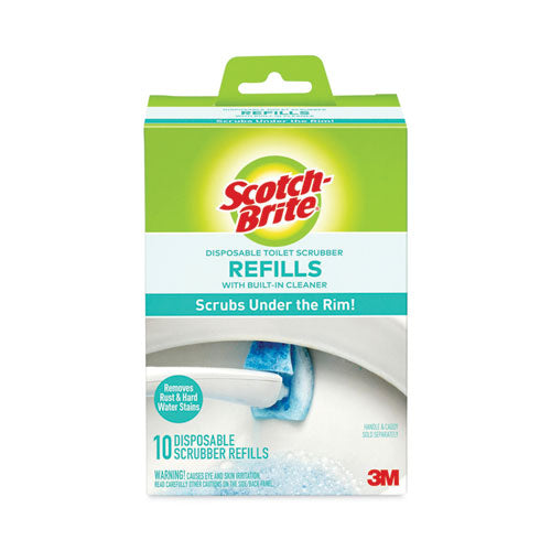 Image of Scotch-Brite® Disposable Toilet Scrubber Refill, Blue/white, 10/pack