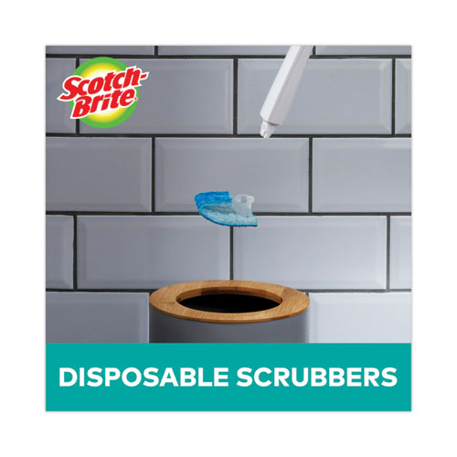 Image of Scotch-Brite® Toilet Scrubber Starter Kit, 1 Handle And 5 Scrubbers, White/Blue