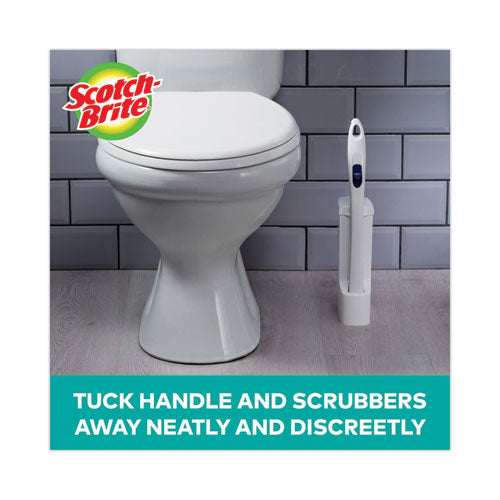 Image of Scotch-Brite® Toilet Scrubber Starter Kit, 1 Handle And 5 Scrubbers, White/Blue