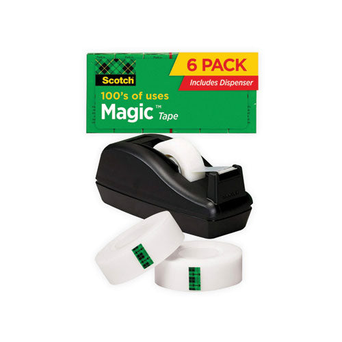Image of Scotch® Magic Tape Desktop Dispenser Value Pack, 1" Core, 0.75" X 83.33 Ft, Clear