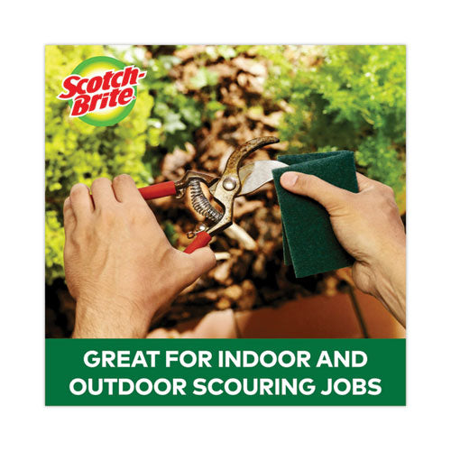 Image of Scotch-Brite® Heavy-Duty Scouring Pad, 3.8 X 6, Green, 5/carton