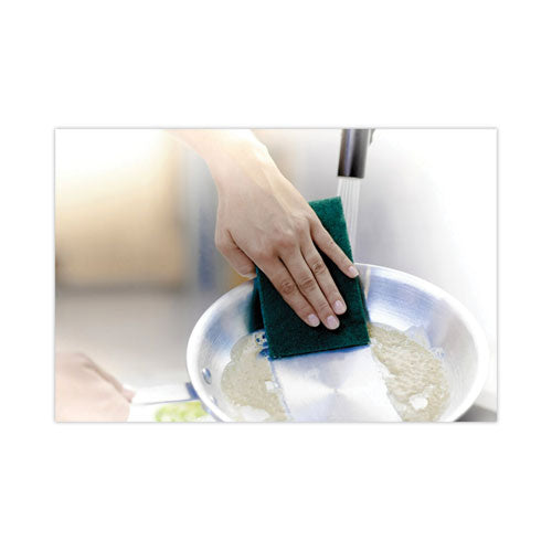 Image of Scotch-Brite® Heavy-Duty Scouring Pad, 3.8 X 6, Green, 5/carton