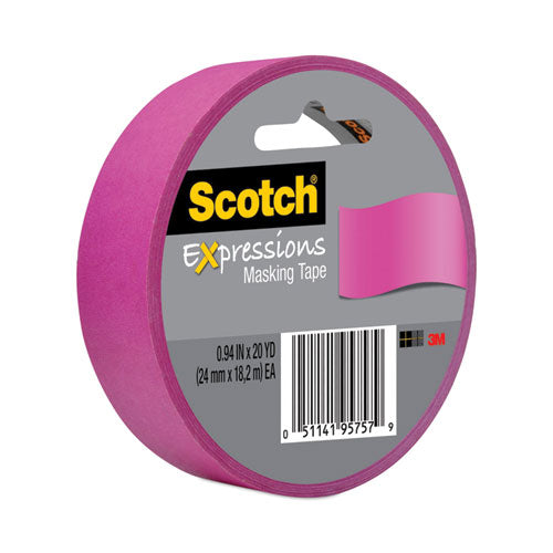 Image of Scotch® Expressions Masking Tape, 3" Core, 0.94" X 20 Yds, Fuchsia