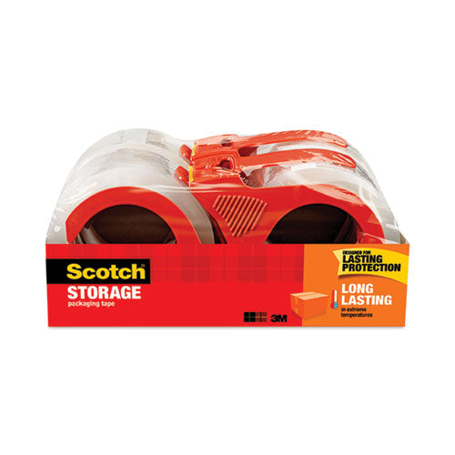 Image of Scotch® Storage Tape With Dispenser, 3" Core, 1.88" X 38.2 Yds, Clear, 4/pack
