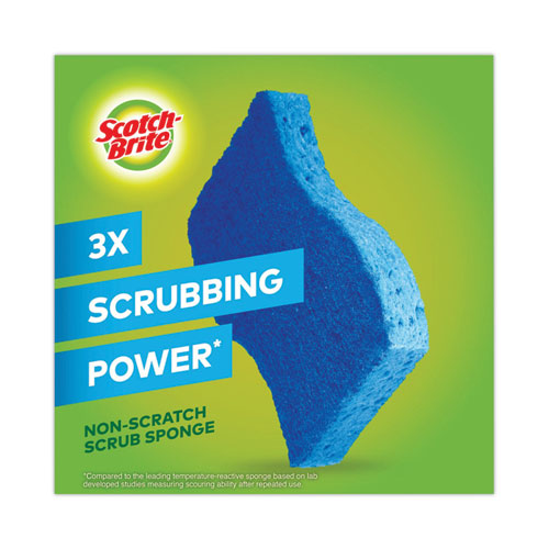 Image of Scotch-Brite® Non-Scratch Multi-Purpose Scrub Sponge, 4.4 X 2.6, 0.8" Thick, Blue, 9/pack