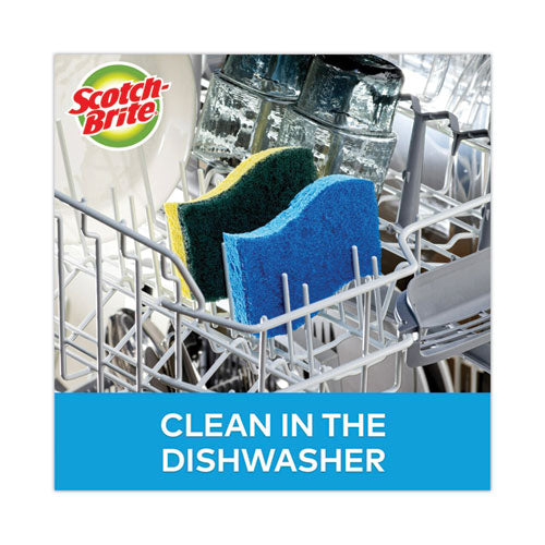 Image of Scotch-Brite® Non-Scratch Multi-Purpose Scrub Sponge, 4.4 X 2.6, 0.8" Thick, Blue, 9/pack