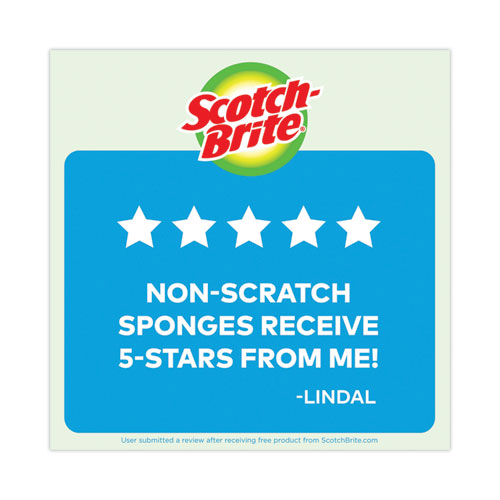 Image of Scotch-Brite® Non-Scratch Multi-Purpose Scrub Sponge, 4.4 X 2.6, 0.8" Thick, Blue, 9/pack