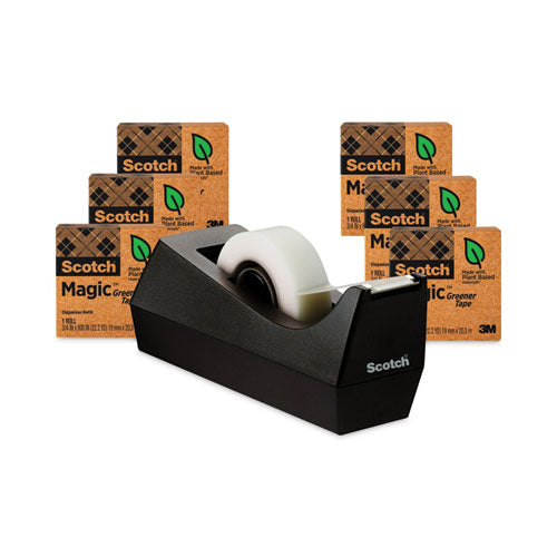 Image of Scotch® Magic Greener Tape With C38 Dispenser, 1" Core, 0.75" X 75 Ft, Clear, 6/pack