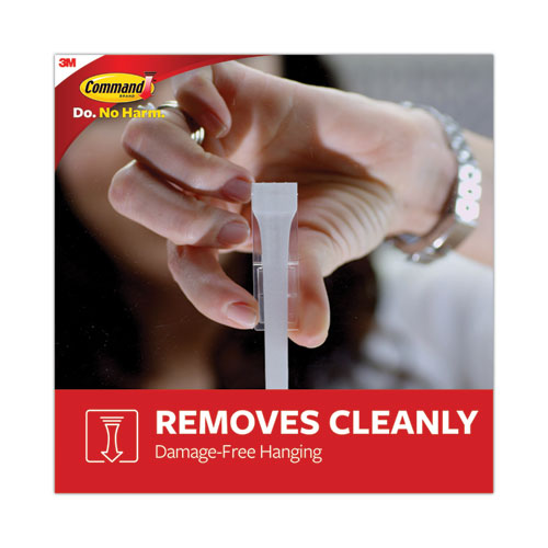 Image of Command General Purpose Hooks, Large, Plastic, White, 5 lb Capacity, 1 Hook and 2 Strips/Pack