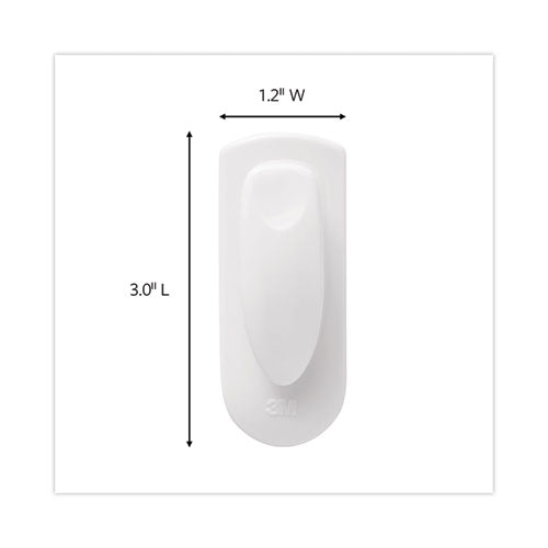 Image of Command Spring Hook, Plastic, White, 0.25 lb Capacity, 1 Hook and 2 Strips/Pack
