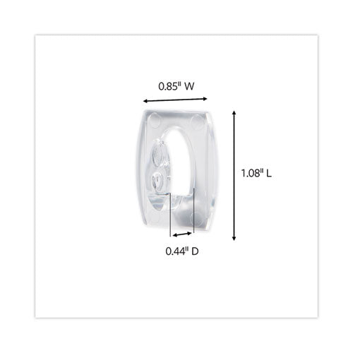 Image of Command Clear Hooks and Strips, Mini, Plastic, 0.5 lb Capacity, 18 Hooks and 24 Strips/Pack