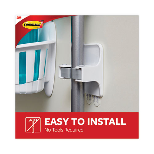 Image of Command Broom Gripper, 3.12w x 1.85d x 3.34h, White/Gray, 6 Grippers/16 Strips/Pack