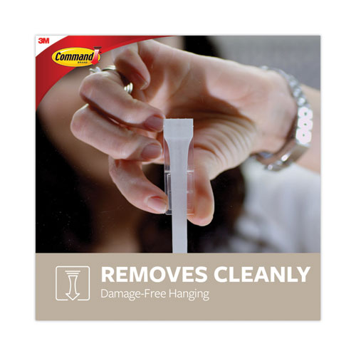 Image of Command Adhesive Mount Metal Hook, Large, Double Hook, Matte Black Finish, 4 lb Capacity, 1 Hook and 1 Strip/Pack