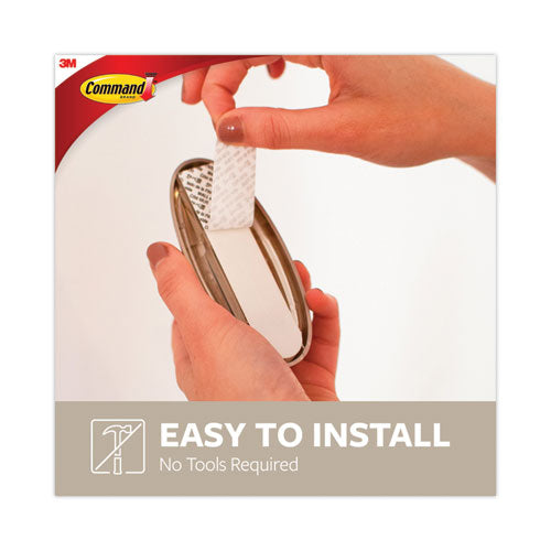 Image of Command Decorative Hooks, Traditional, Large, Plastic, Silver, 5 lb Capacity, 1 Hook and 2 Strips/Pack