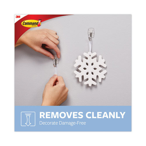 Image of Command Clear Hooks and Strips, Small, Plastic/Metal, 0.5 lb Capacity, 40 Hooks and 48 Strips/Pack