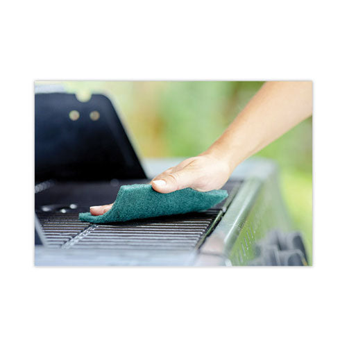 Image of Scotch-Brite® Heavy-Duty Scour Pad, 3.8 X 6, Green, 10/carton