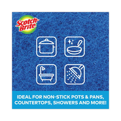 Image of Scotch-Brite® Non-Scratch Scour Pads, Size 3 X 6, Blue, 10/carton