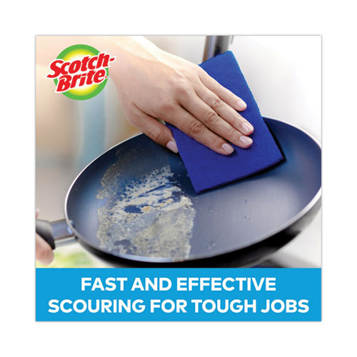 Image of Scotch-Brite® Non-Scratch Scour Pads, Size 3 X 6, Blue, 10/carton