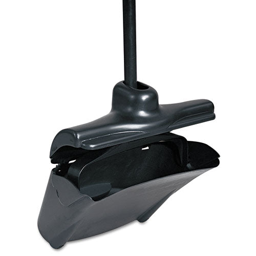 Image of Rubbermaid® Commercial Lobby Pro Upright Dustpan, With Cover, 12.5w X 37h, Plastic Pan/metal Handle, Black