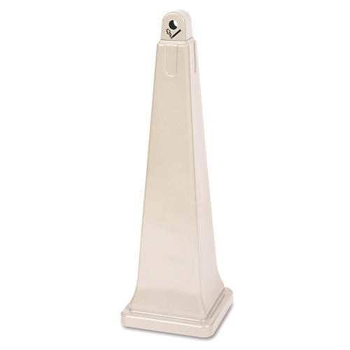 Image of Rubbermaid® Commercial GroundsKeeper Cigarette Waste Collector, Pyramid, 1 gal, 12.25 x 39.75, Beige