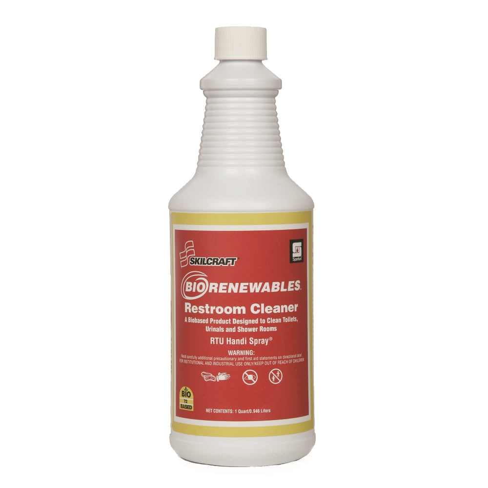 Image of Skilcraft Spartan BIORENEWABLES Restroom Cleaner, BOP Mandated, 32 oz Spray Bottle