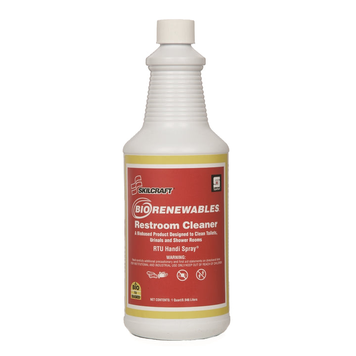 Image of Skilcraft Spartan BIORENEWABLES Restroom Cleaner, BOP Mandated, 32 oz Spray Bottle