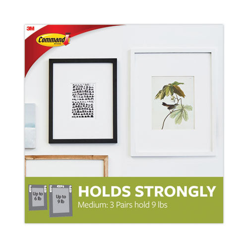 Image of Command Picture Hanging Strips, Value Pack, Medium, Removable, Holds Up To 12 Lbs, 0.75 X 2.75, White, 12 Pairs/pack