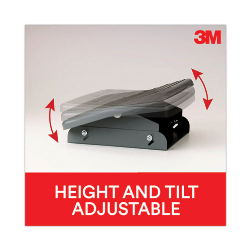 Image of 3M Adjustable Steel Footrest, Nonslip Surface, 22w x 14d x 4 to 4.75h, Black/Charcoal