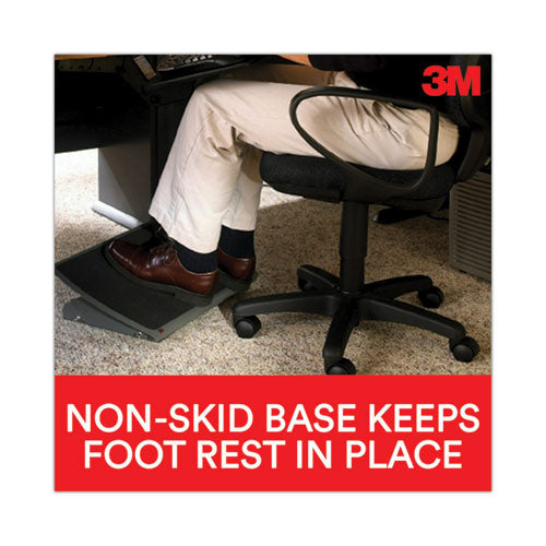 Image of 3M Adjustable Steel Footrest, Nonslip Surface, 22w x 14d x 4 to 4.75h, Black/Charcoal